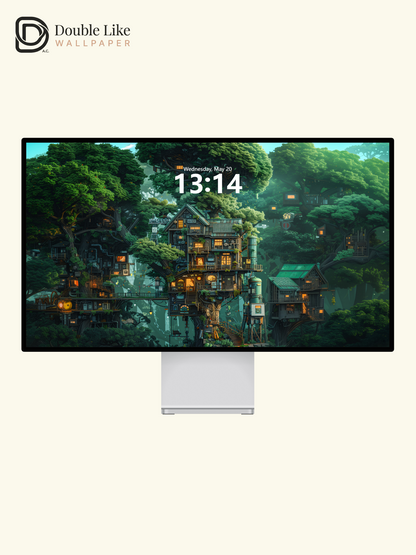 Magical Forest Treehouse Village Anime Aesthetic Wallpaper Pack [#WGF091]