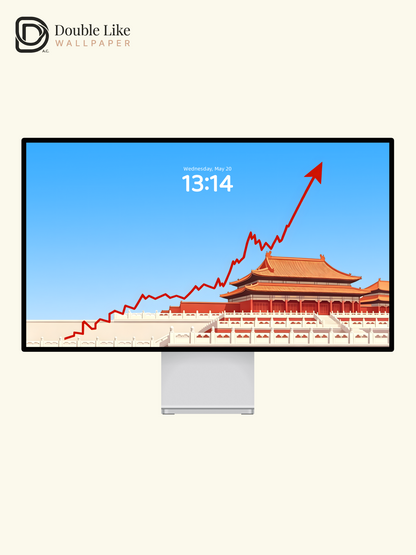 Chinese Palace Rising Arrow Illustration Motivation Wallpaper Pack [#ZMY548]