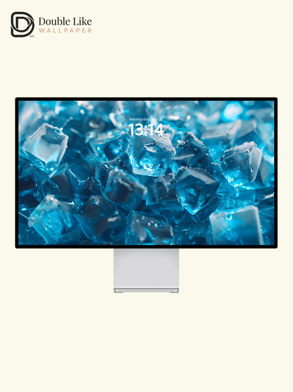 Refreshing Blue Ice Cubes Calm Summer Aesthetic Wallpaper Pack [#ZJYX0233]