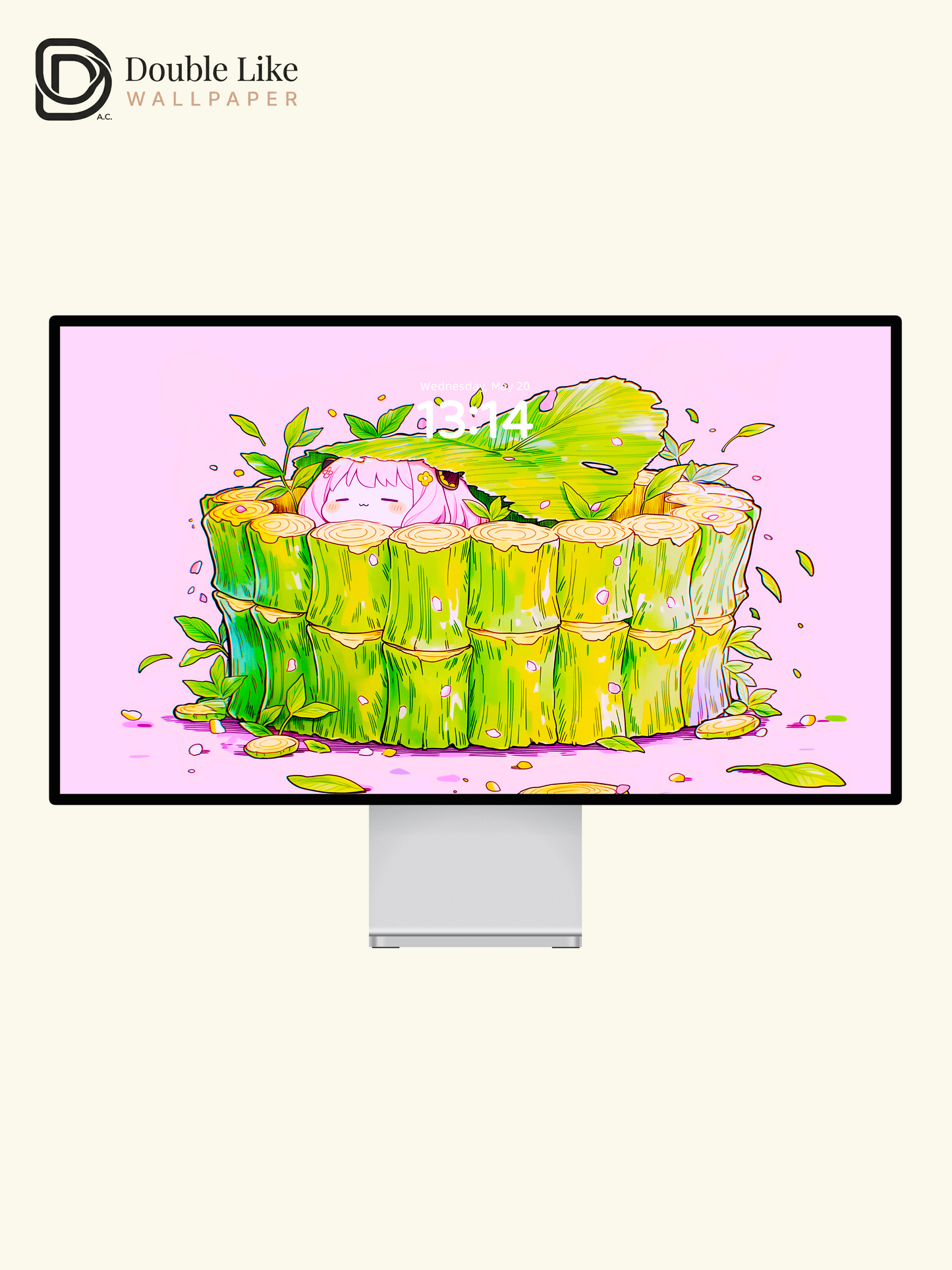 Cute Anime Girl Green Leaf Aesthetic Wallpaper Pack [#HW1459]