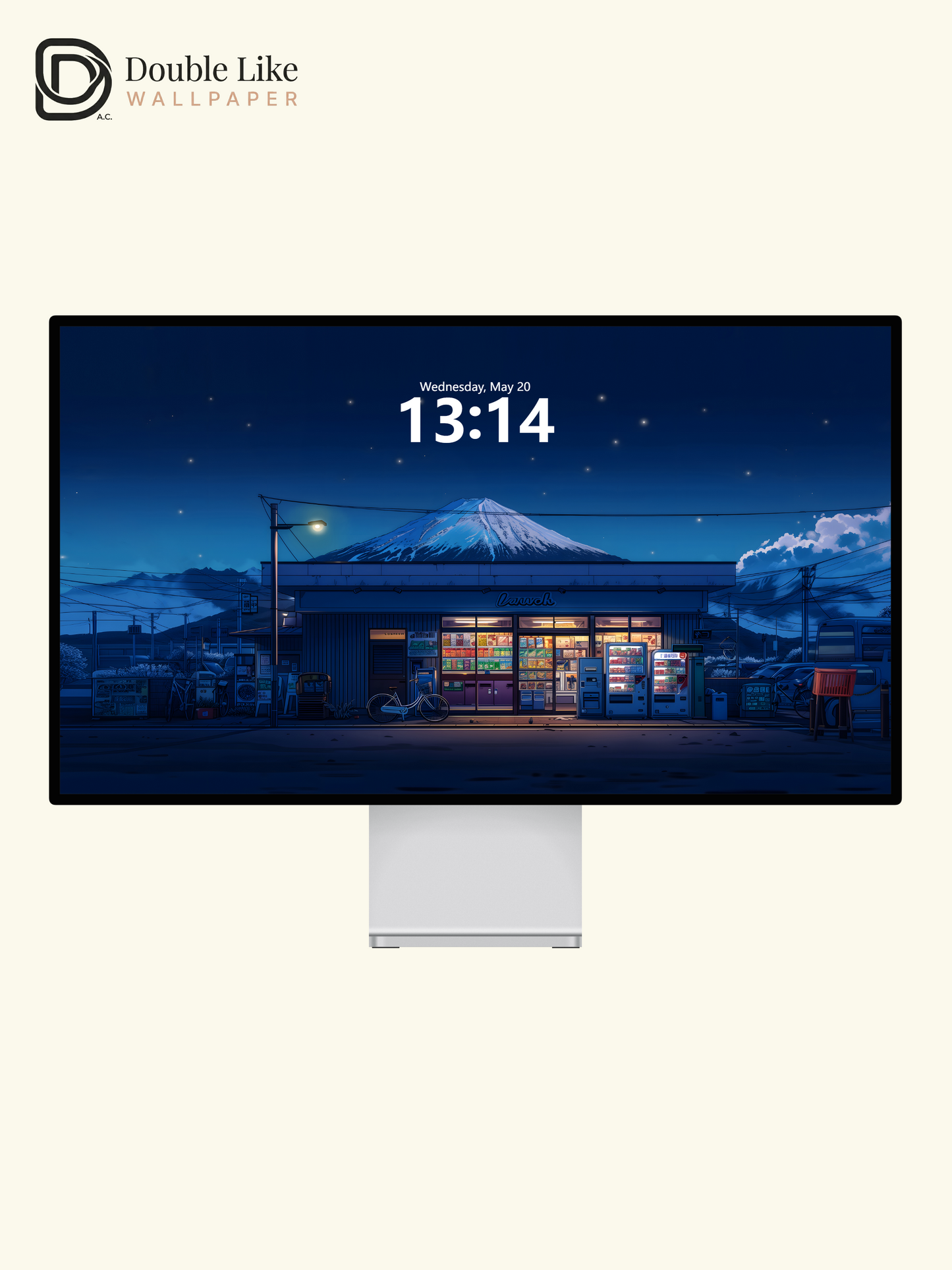 Starry Night Mount Fuji Japanese Store Anime Cozy Aesthetic Wallpaper Pack [#WGF094]