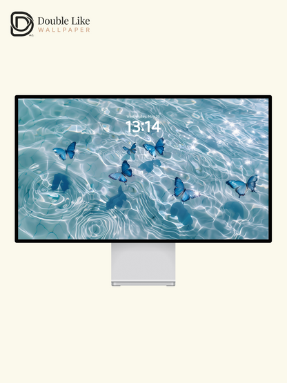 Dreamy Blue Butterflies Sparkling Water Aesthetic Wallpaper Pack [#ZJYX0196]