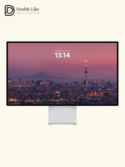 Tokyo Cityscape Sunset Aesthetic Purple Glow Premium Wallpaper Pack [#ZMY509]