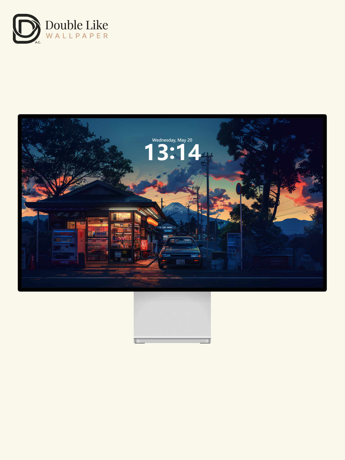 Sunset Mount Fuji Japanese Street Retro Car Anime Aesthetic Wallpaper Pack [#WGF104]