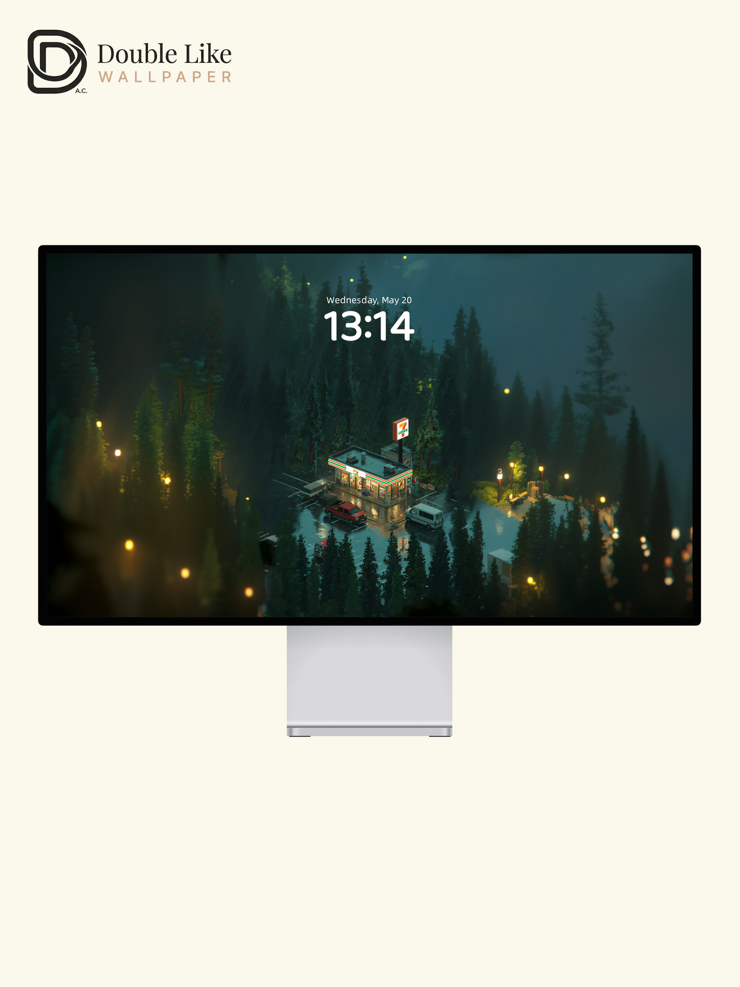 Rainy Forest Convenience Store Cozy Night 3D Aesthetic Wallpaper Pack [#JJ1386]