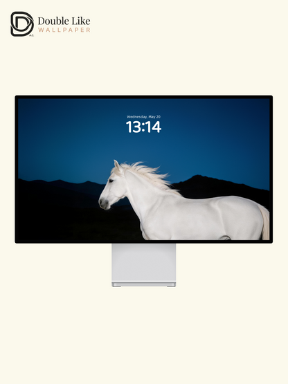 Deep Dusk White Horse Lonely Inspirational Minimal Cool Aesthetic Landscape Wallpaper Pack [#LFHL30416]