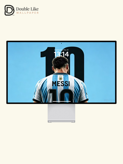 Messi Number 10 Back View Minimal Motivational Full Wallpaper Pack [#HWWc007]
