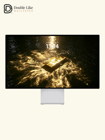 Water Ripple Gold Bar Money Magnet Talisman Wallpaper [#HWWx035]
