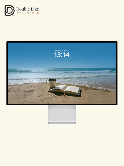 Minimalist Beach Ocean View Coffee Book Sunny Aesthetic Wallpaper Pack [#ZMY388]