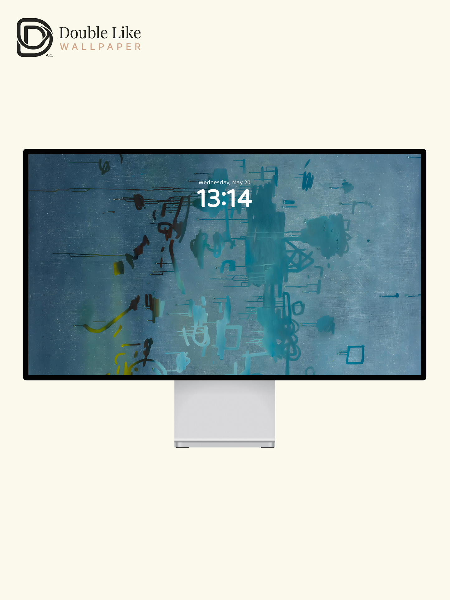 Icy Blue Minimal Abstract Vibe Full Wallpaper Set [#ZMY375]