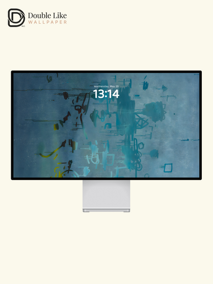 Icy Blue Minimal Abstract Vibe Full Wallpaper Set [#ZMY375]