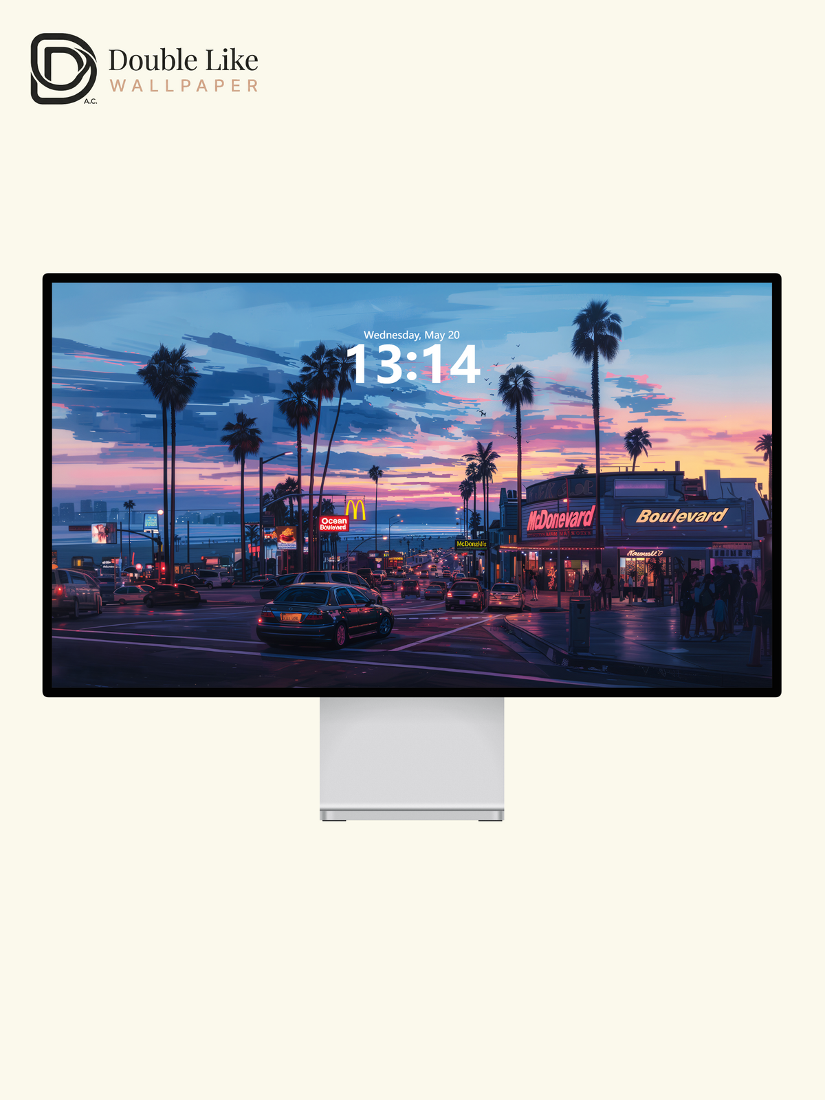 Retro Sunset Ocean Boulevard Palm Trees Anime Aesthetic Wallpaper Pack [#WGF090]