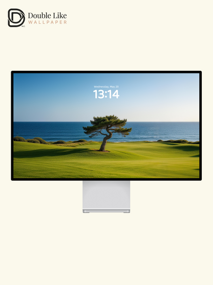 Coastal Lone Pine Blue Sea Healing Inspirational Scenery Wallpaper Pack [#LFHL30325]