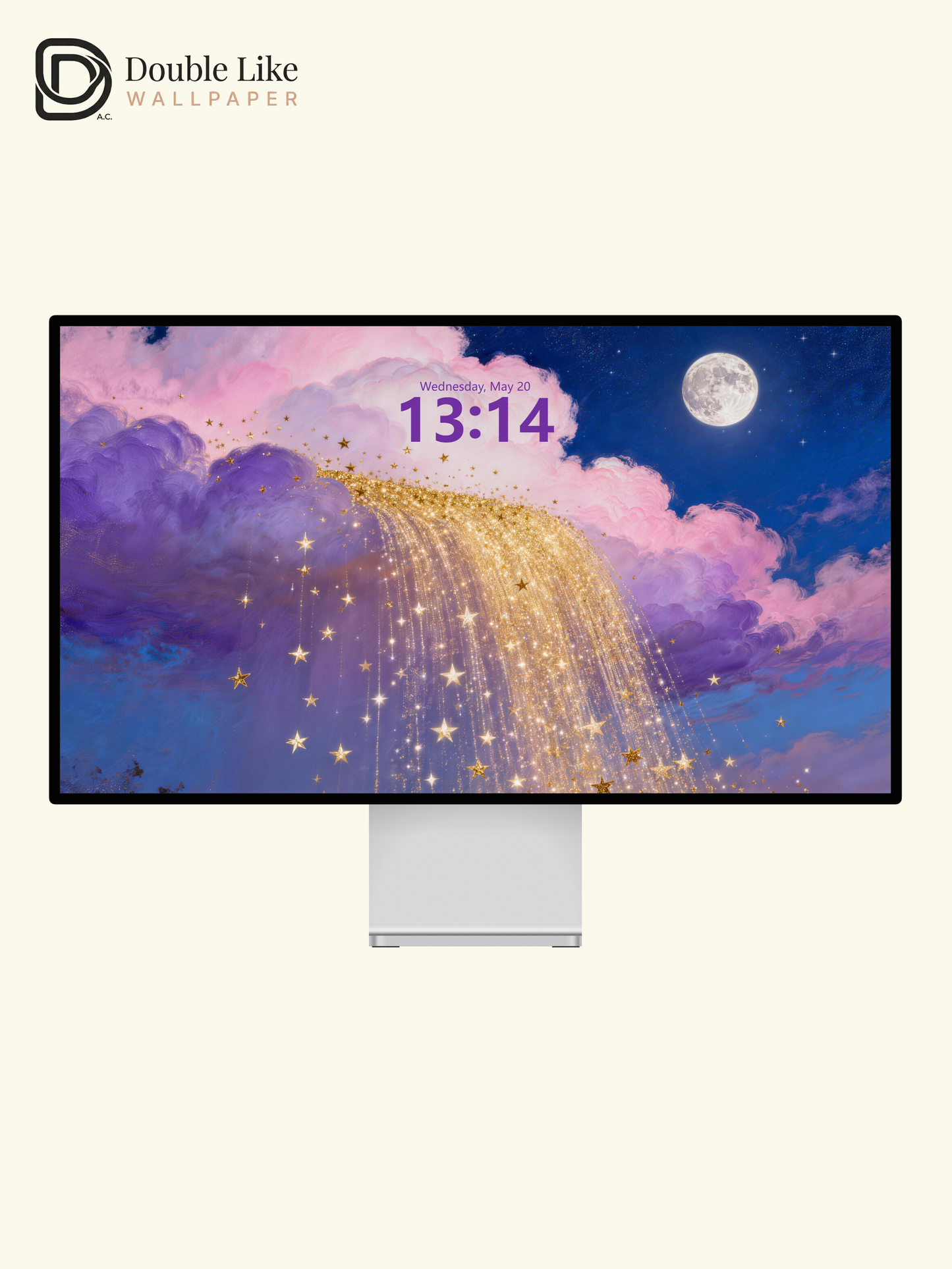 Fall into golden star river! This galaxy waterfall live wallpaper fits all phones [#HWWa006]