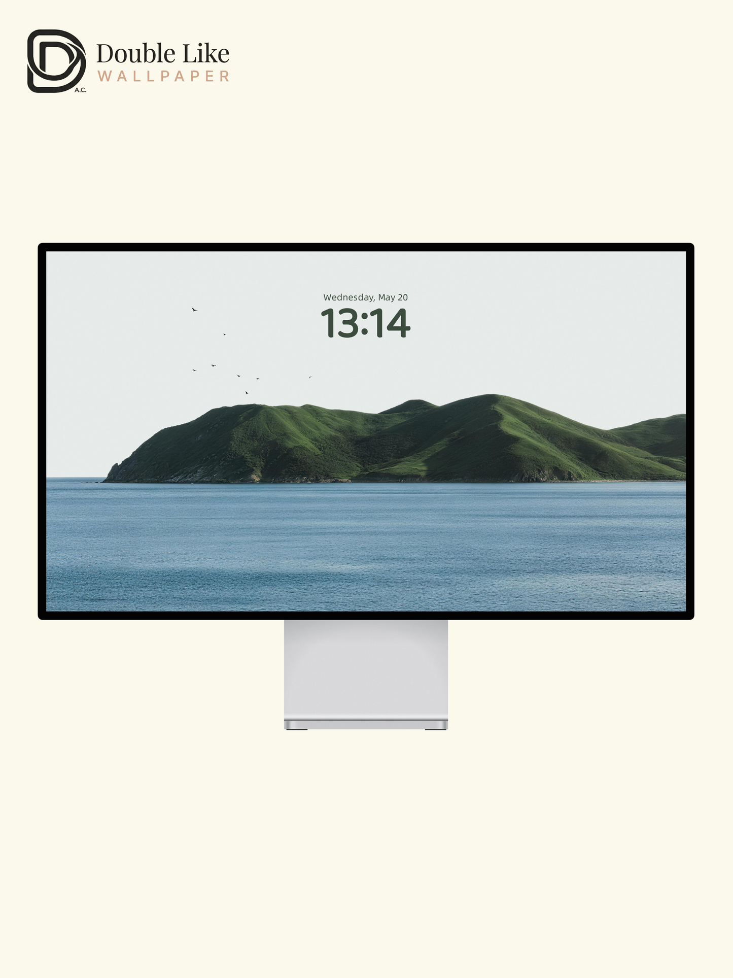 "Green Island, Quiet Birds" Healing Minimalist Wallpaper Set [#LFHL30515]