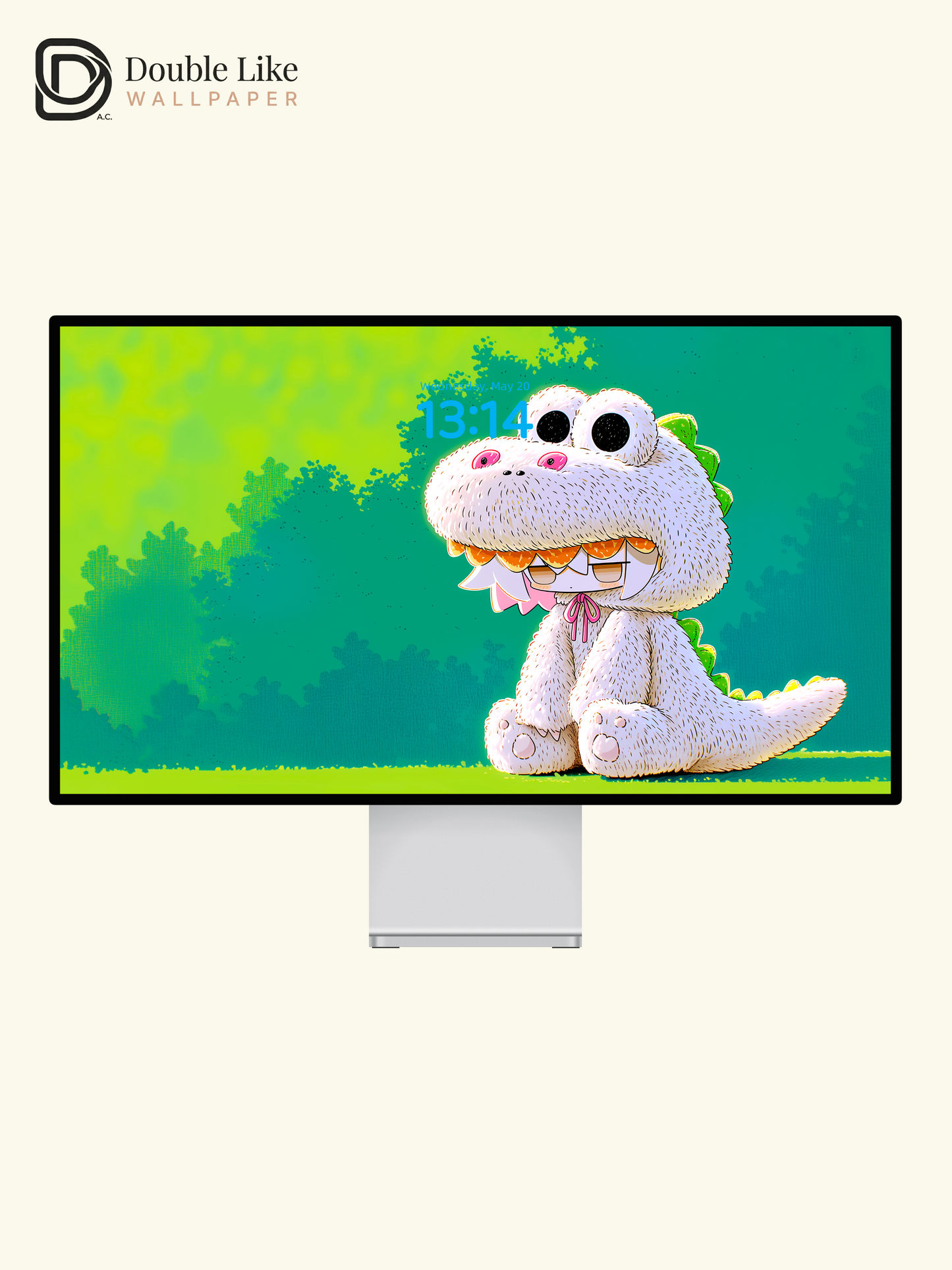 Cute White Dinosaur Onesie Anime Character Wallpaper Pack [#GG1410]