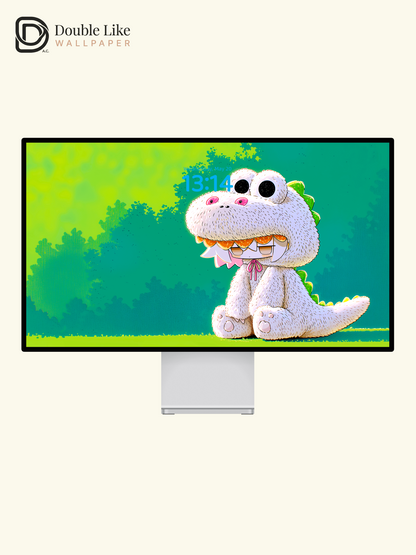 Cute White Dinosaur Onesie Anime Character Wallpaper Pack [#GG1410]