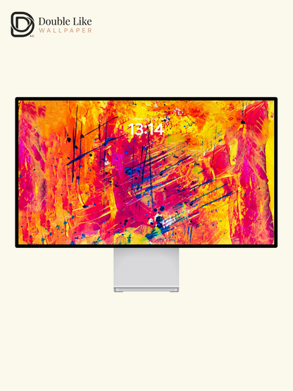 Abstract Acrylic Splatter Neon Yellow and Magenta Vibrant Wallpaper Pack [#ZMY493]