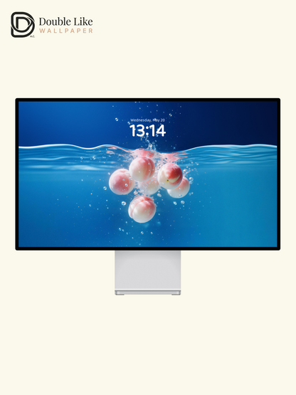 Aesthetic Fresh Peach Splash Water Surface Wallpaper Pack [#LFHL30608]
