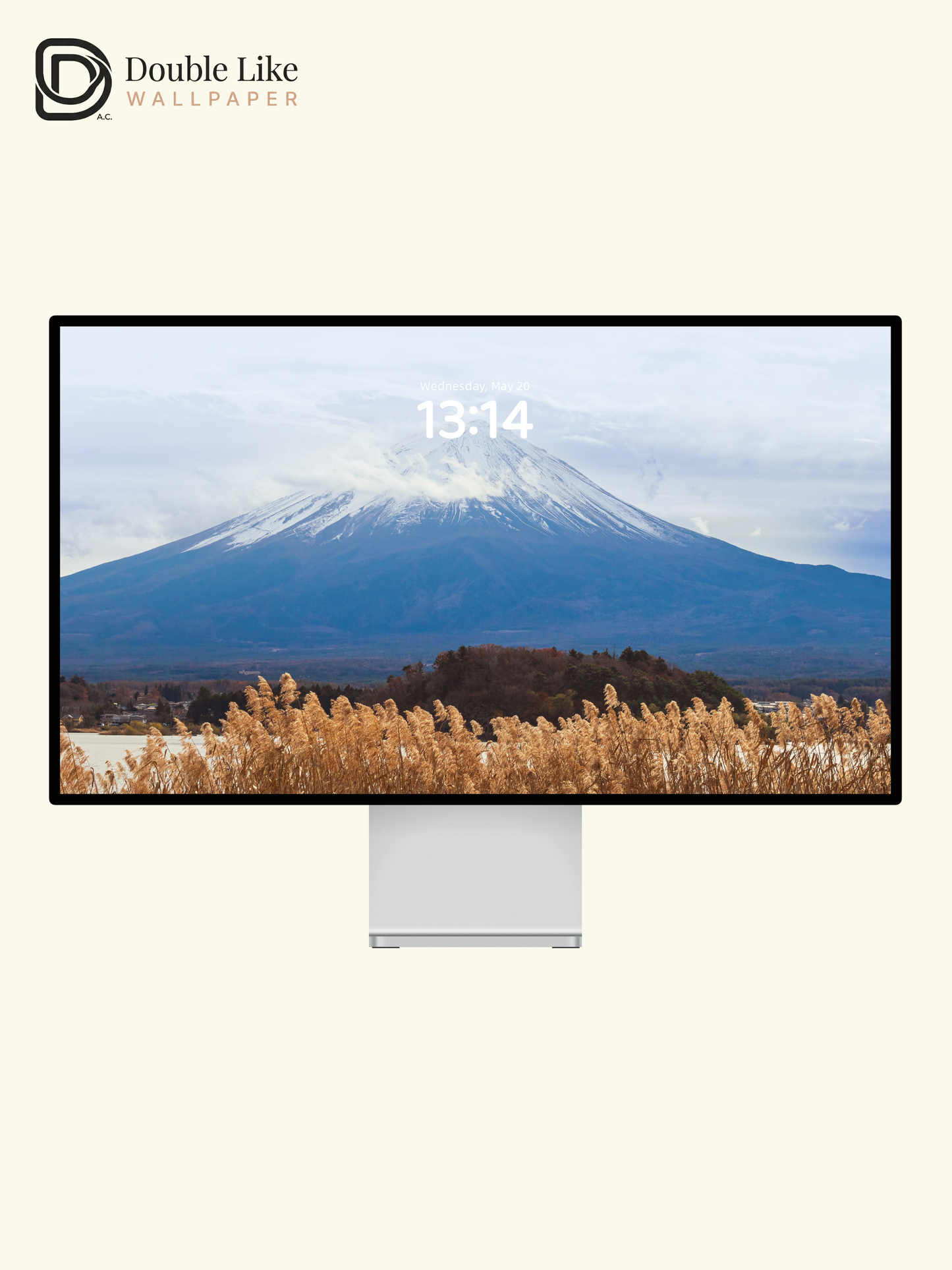 Autumn Reed Lakeside Mt.Fuji Calming Nature Full Wallpaper Set [#ZMY463]