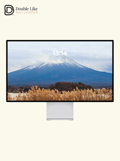 Autumn Reed Lakeside Mt.Fuji Calming Nature Full Wallpaper Set [#ZMY463]