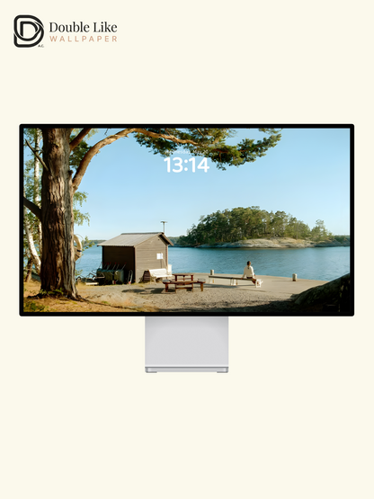 Nordic Lakeside Cabin Calming Nature Full Wallpaper Set [#ZMY384]