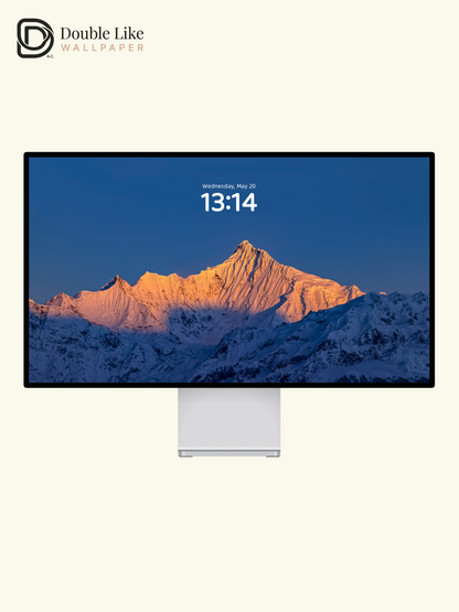 Golden Hour Snow Mountain Inspirational Landscape Wallpaper Pack [#ZMY174]