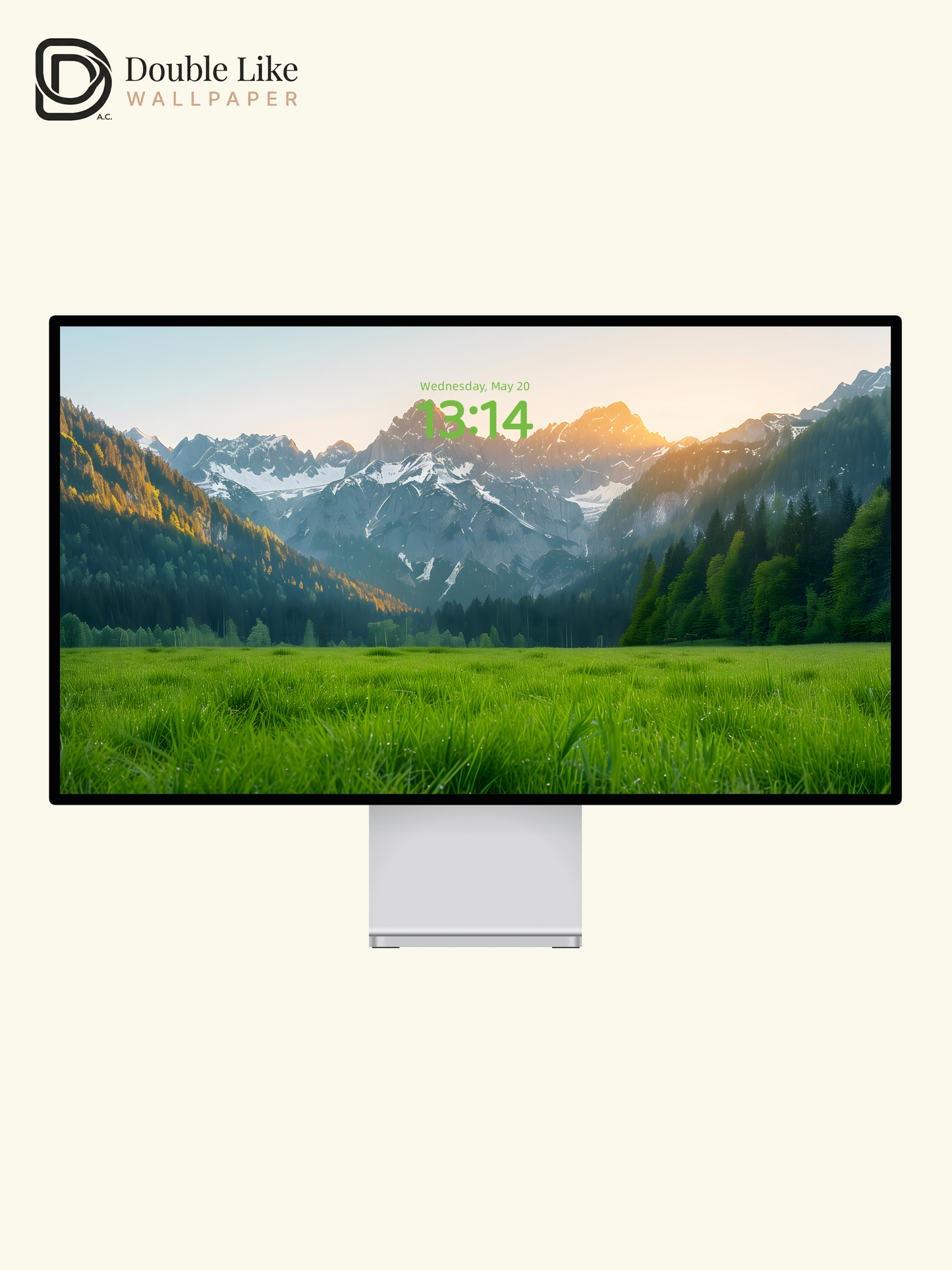 Healing Green Grassland Sunrise Mountain Lock Screen Wallpaper Pack [#ZJYX0186]