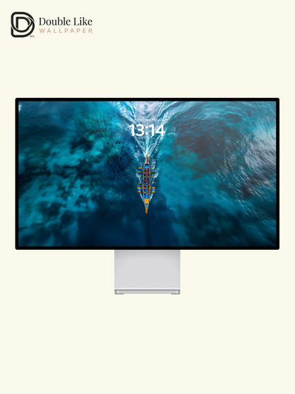 Inspirational Dragon Boat Blue Ocean Aerial Lock Screen Wallpaper Pack [#ZJYX0181]