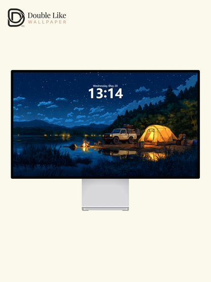 Starry Night Lake Camping Anime Aesthetic Wallpaper Pack [#WGF119]