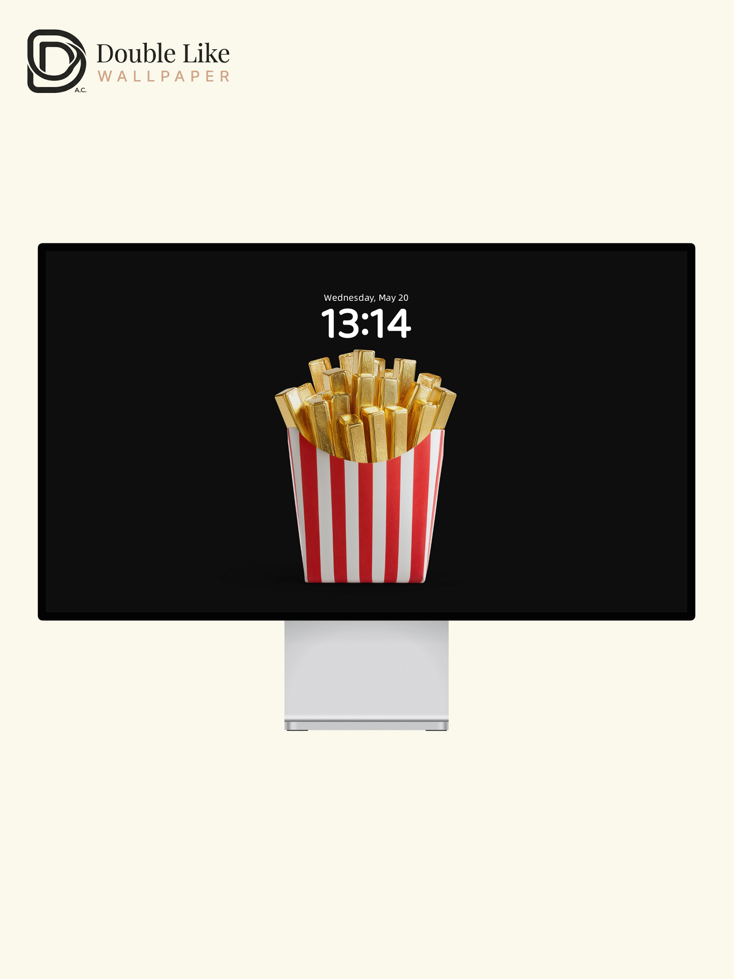 Golden French Fries Dark Minimalist 3D Wallpaper Pack [#JJ209051]