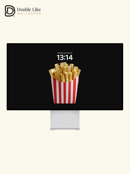 Golden French Fries Dark Minimalist 3D Wallpaper Pack [#JJ209051]