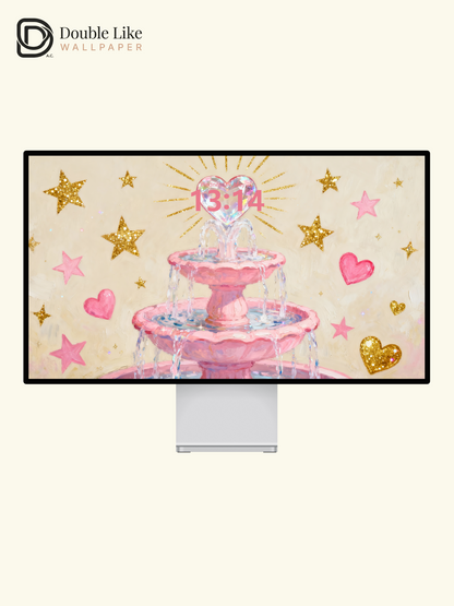 This pink heart fountain wallpaper hits all my girly dreams! Live wallpaper for every phone [#HWWa002]