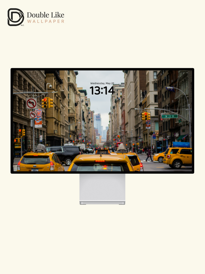 New York Yellow Taxi Street Vintage Cinematic Aesthetic Wallpaper Pack [#ZMY536]
