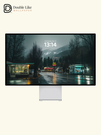 Cinematic Rainy Night City Street Neon Landscape Wallpaper Pack [#JJ1316]