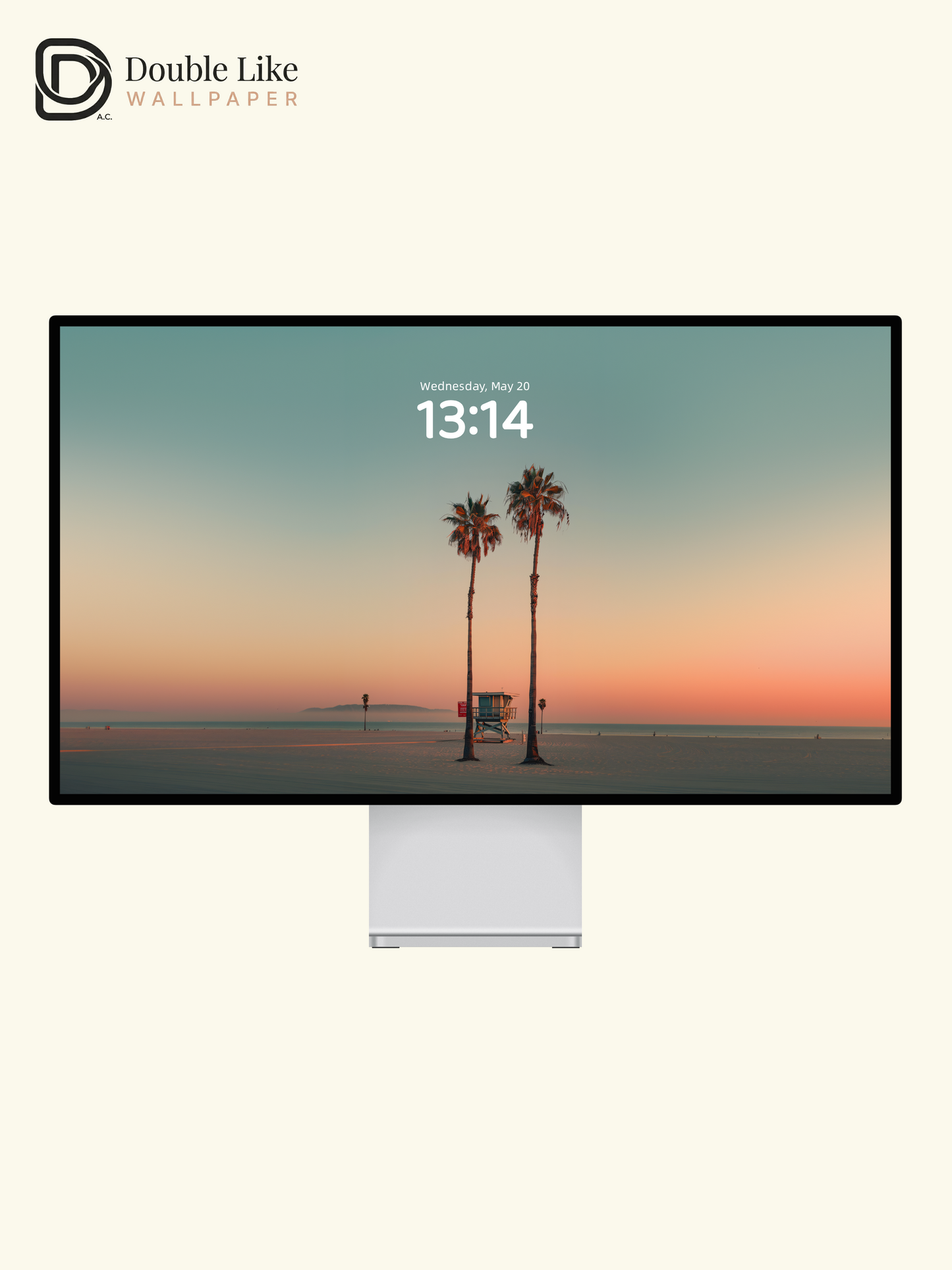 California Sunset Palm Trees & Lifeguard Tower Beach Wallpaper Pack [#JJ1336]