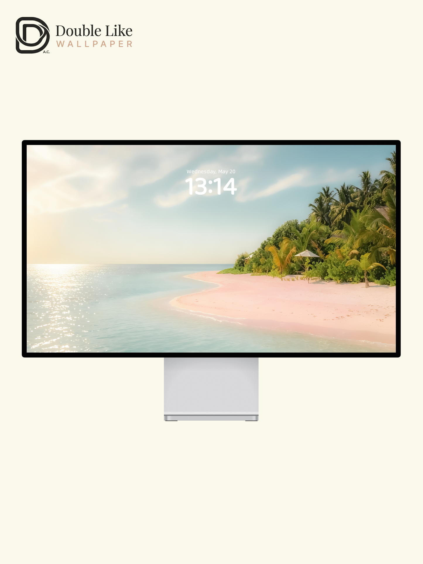 Healing Pink Sand Tropical Island Landscape Wallpaper Pack, Compatible with iPhone & Android Lock Screen, Tablet, PC & Smart Watch HD Wallpapers [#ZMY519]