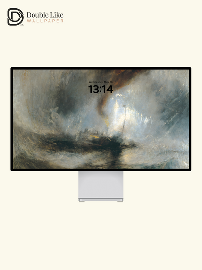 Storm Boat Turner Classic Oil Painting Vibe Full Wallpaper Set [#ZMY394]