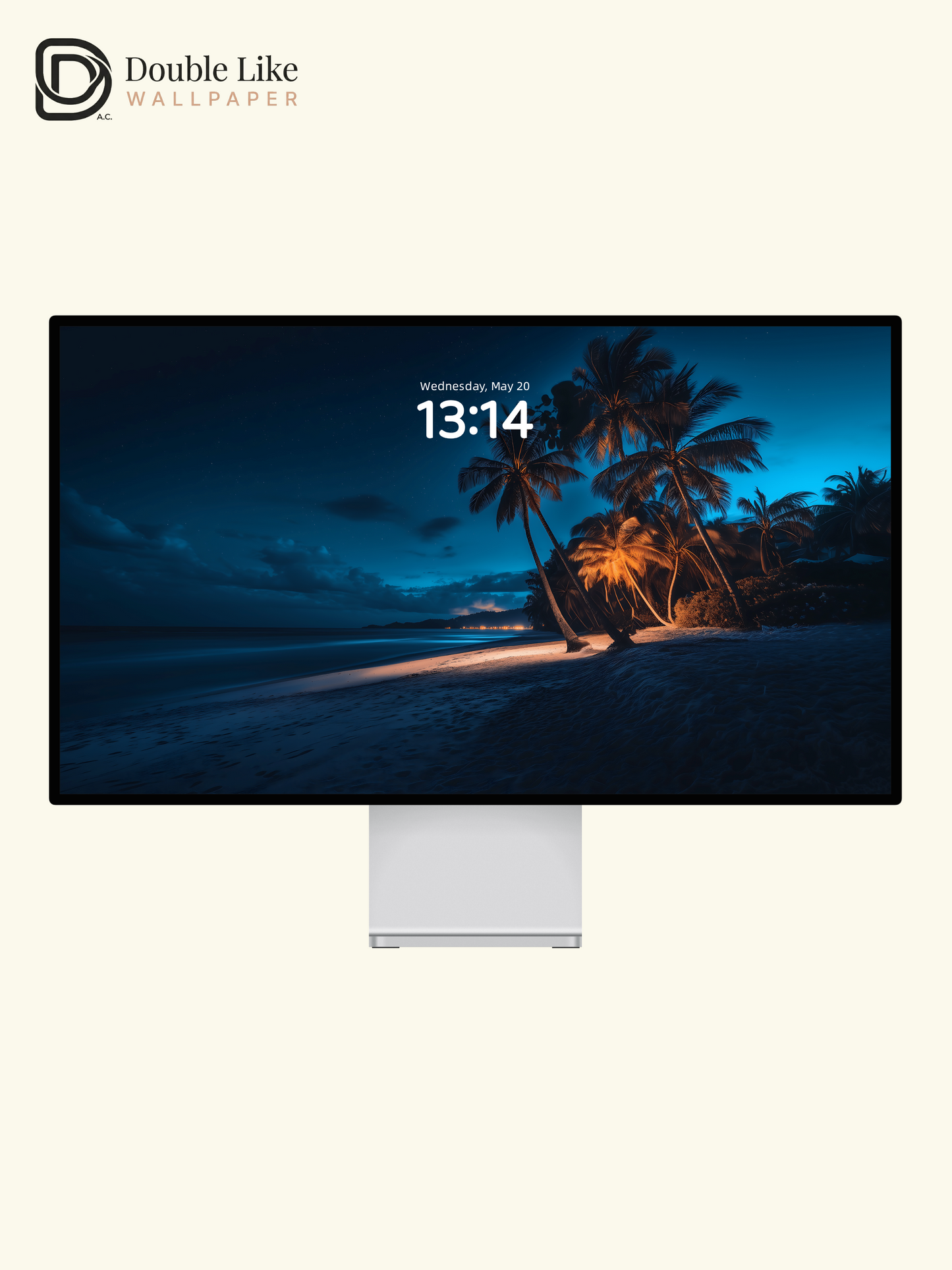 Romantic Night Beach Palm Trees Aesthetic Wallpaper Pack [#ZJY633]