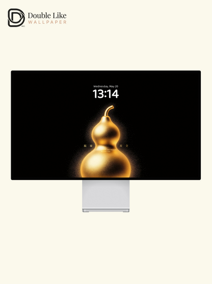 Golden Gourd & Black Minimalist Aesthetic Wallpaper Pack [#JJ230906]