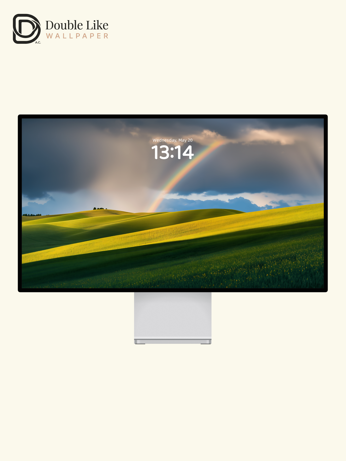 Rainbow over Yellow Flower Fields Landscape Wallpaper Pack [#ZJY482]