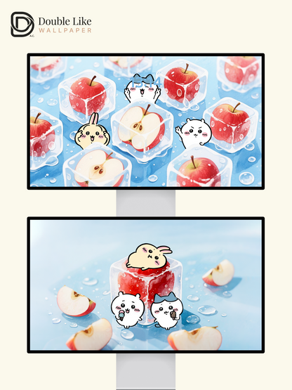 Icy Apple Summer – Kawaii Cool Down Wallpaper Set [#CKW455]