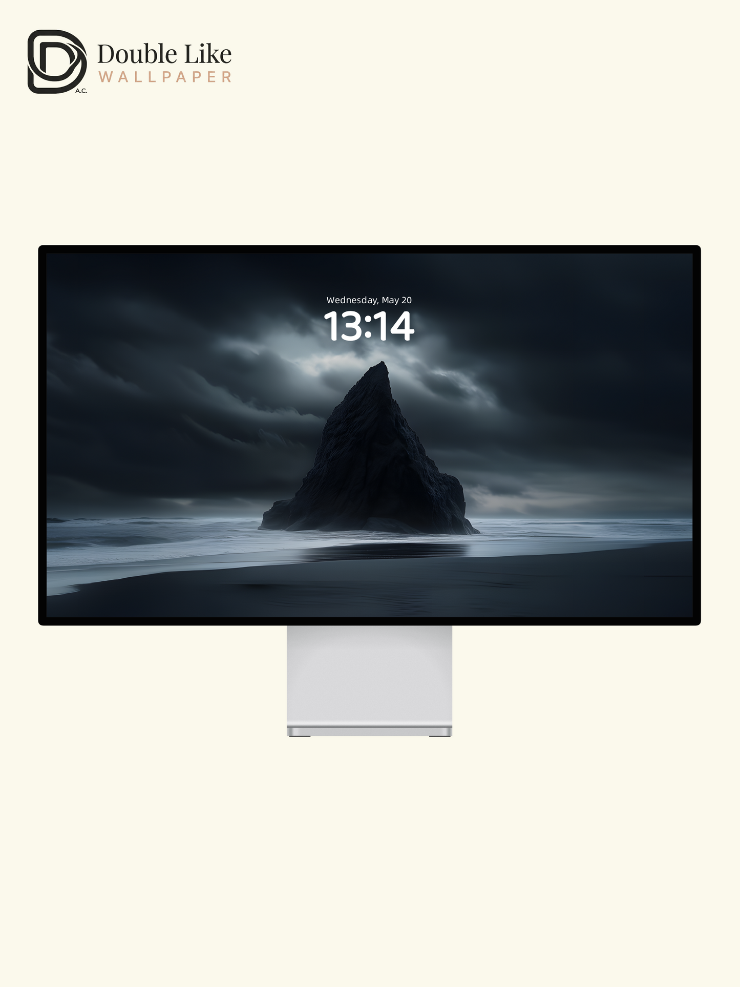 Combined Product Name: Stormy Dark Beach Lone Sea Rock Lonely Calming Inspirational Dark Tone Ocean Landscape Full-Device Wallpaper Pack [#ZMY026]