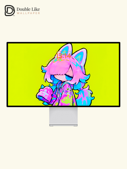 Neon Anime Character Wallpaper Pack - Cute Pop Art Vibe [#GG1362]