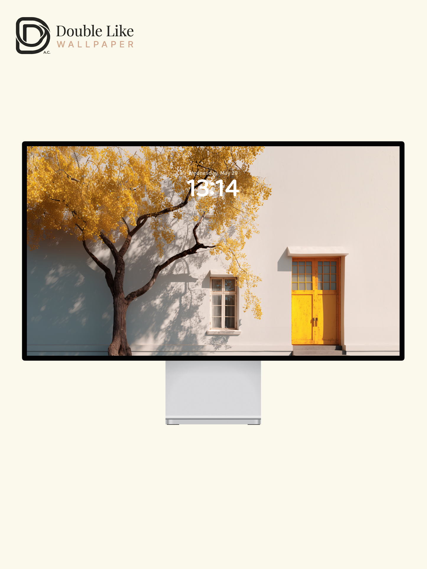 Autumn Ginkgo Tree Yellow Door Window Shadow Cozy Aesthetic Wallpaper Pack [#JJ1221]