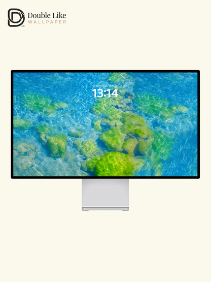 Crystal Clear Water Ripple & Mossy Stones Nature Aesthetic Wallpaper Pack [#JJ1126]
