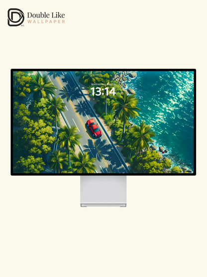 Aesthetic Coastal Drive Summer Road Trip Digital Art Wallpaper Pack [#LFHL1021]