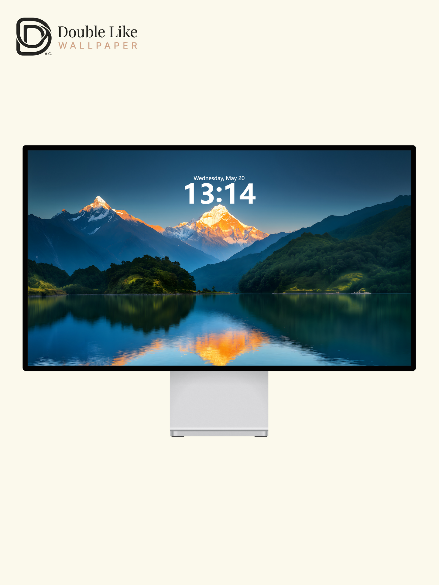 Majestic Golden Snow Mountain Lake Reflection Inspirational Wallpaper Pack [#WGF086]