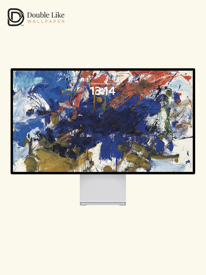 Abstract Expressive Oil Painting Splash Blue Aesthetic Wallpaper Pack [#ZMY533]