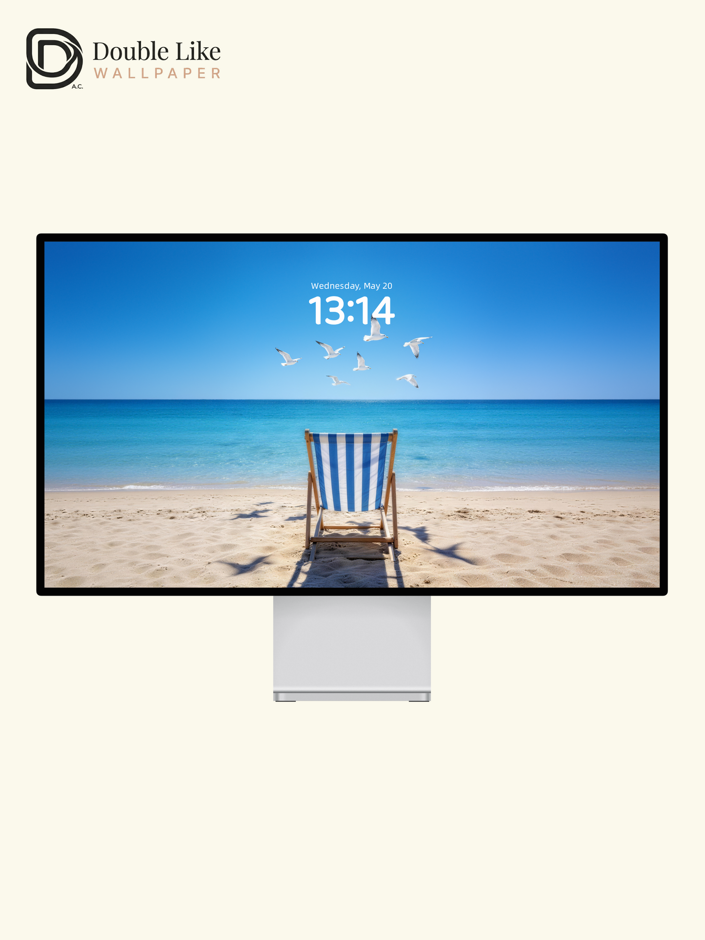 Sunny Ocean Beach Lounge Chair Seagulls Landscape Aesthetic Wallpaper Pack [#LFHL30615]